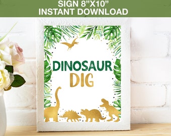 Znak Dinozaurów Dig do Wydruku, Znak Dino Dig, Znak Dinozaurów, Dekoracje Dinozaurów, Natychmiastowe Pobieranie