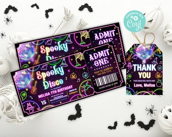 Halloween Party Invitation, Editable Halloween Invitation, Halloween Invitation, Spooky Disco Invitation, Halloween Disco Party