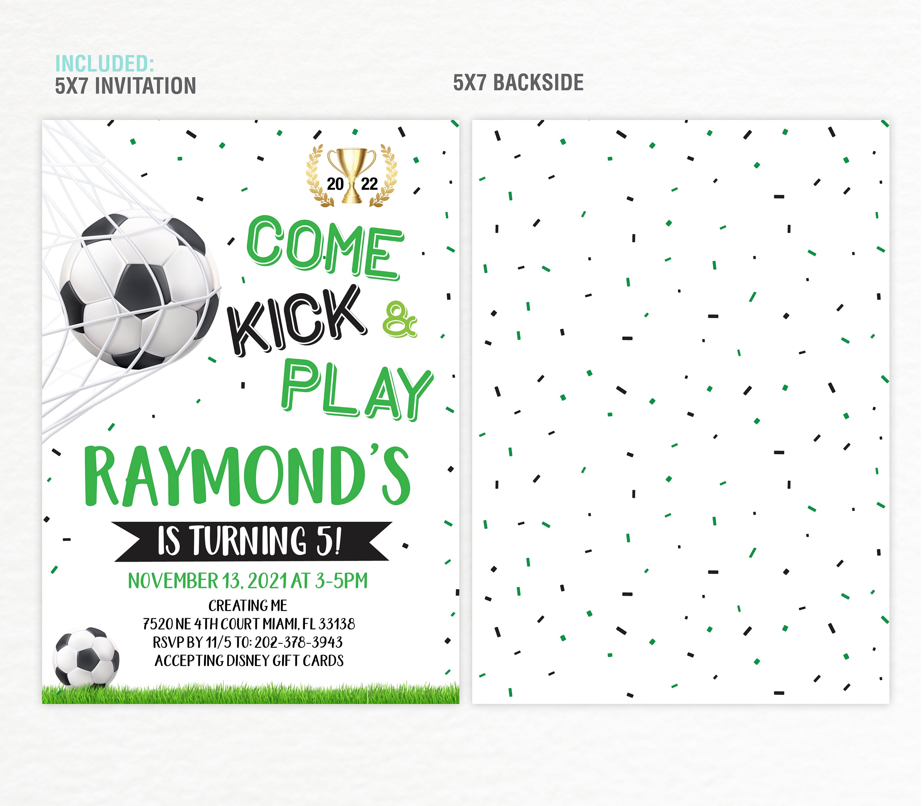 Soccer Birthday Invitation Template Soccer Invitation Soccer - Etsy