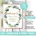 Greenery Baby Shower Welcome Sign, Printable Baby Shower Sign, Baby ...