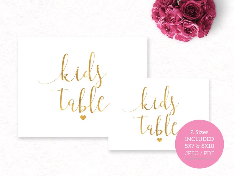 Kids Table Sign,kids Table Printable, Kids Table Wedding, Kids Reserved ...
