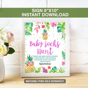 Aloha Shower Games Pack, Tropical Baby Game Printable, Tropical Baby ...