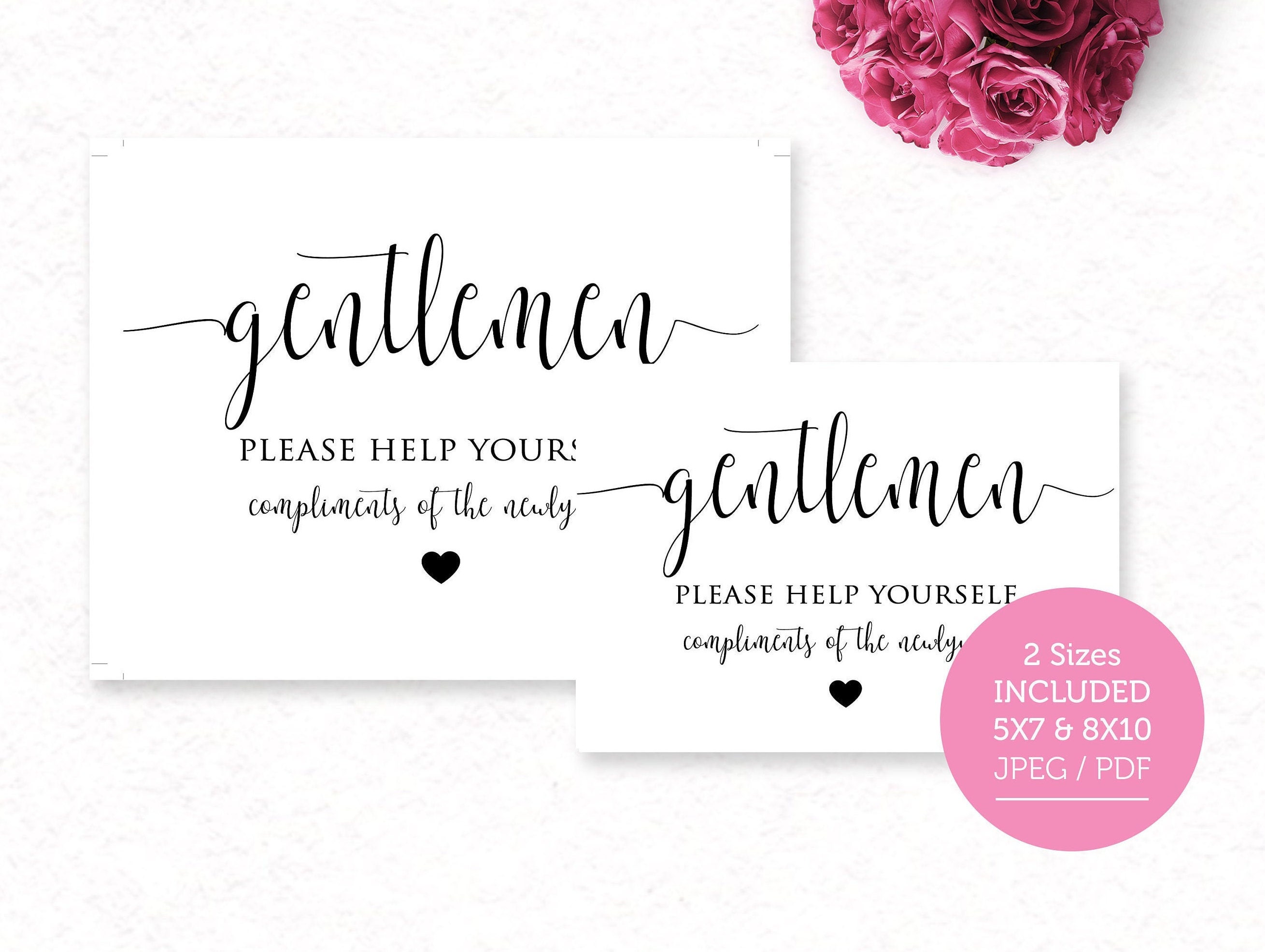 Wedding Bathroom Sign Printablegentlemen Signladies Bathroom - Etsy