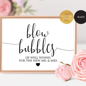 Blow Bubbles of Well Wishes Sign, Bubble Wedding Send Off, Wedding Bubbles Sign , Bubble Send Off , Bubbles Wedding Exit Sign