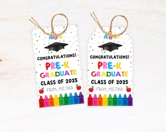 PRE-K Abschluss-Tag bearbeitbar, Ende des Schuljahrs-Tag, Herzlichen Glückwunsch Pre-K Abschluss-Tags-Vorlage bedruckbar