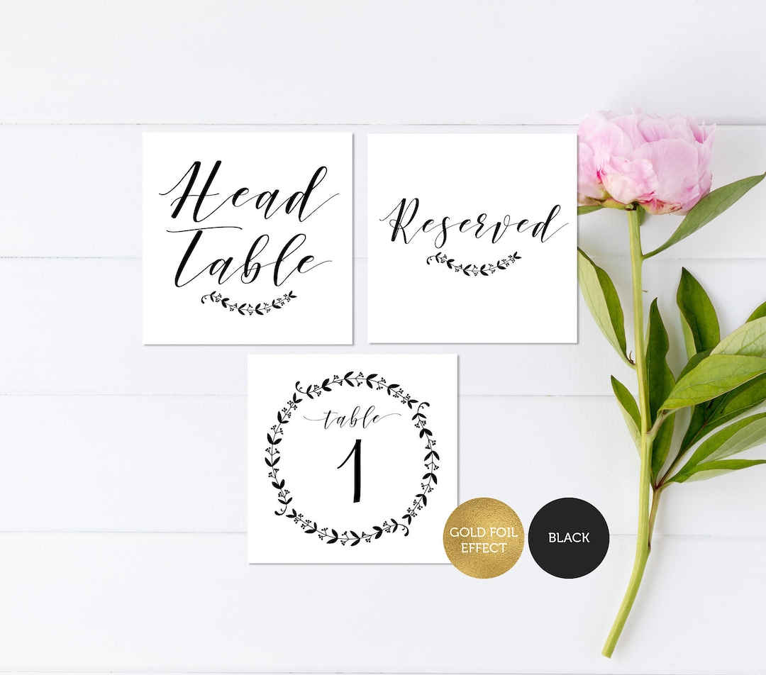 Foldable Table Numbers Printable