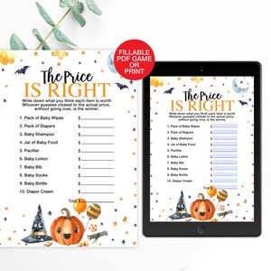 Halloween Baby Shower Games Printable Fillable, Witch Baby Shower Games, Spooky Halloween Baby Shower Game Printable image 2