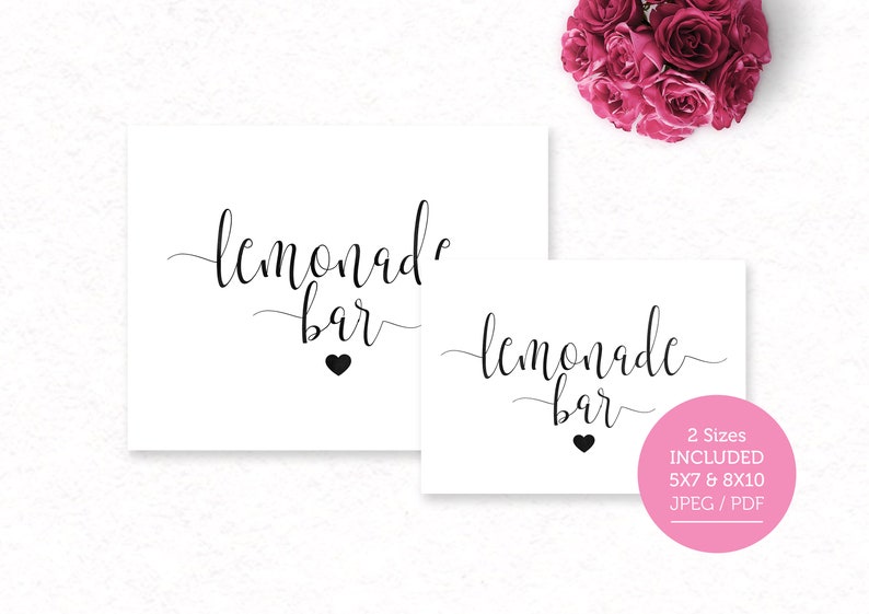 Lemonade Bar Sign Printable Lemonade Bar Sign Lemonade Sign - Etsy