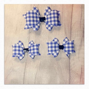 School hair bow set royal blue