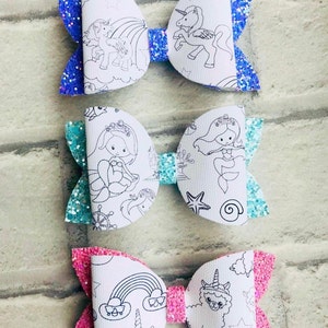 Mermaid unicorn or Llamacorn colour your own bow