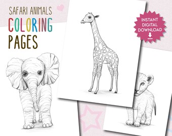 Animal Coloring Etsy Animal Coloring Etsy