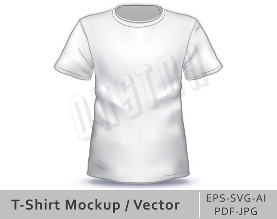 Download Tshirt Drawing Mockup Blank T Shirt Vector White Shirt Mock Etsy