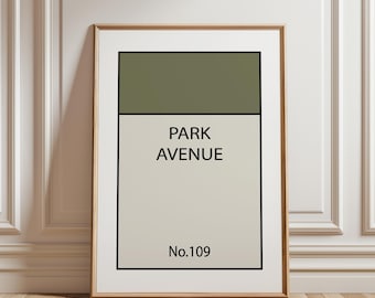 Personalised Monopoly Print, Custom Street Name & House Number Wall Art
