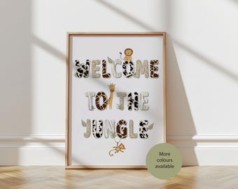 Safari Nursery Print, Jungle Animals, Boho Style (Digital)