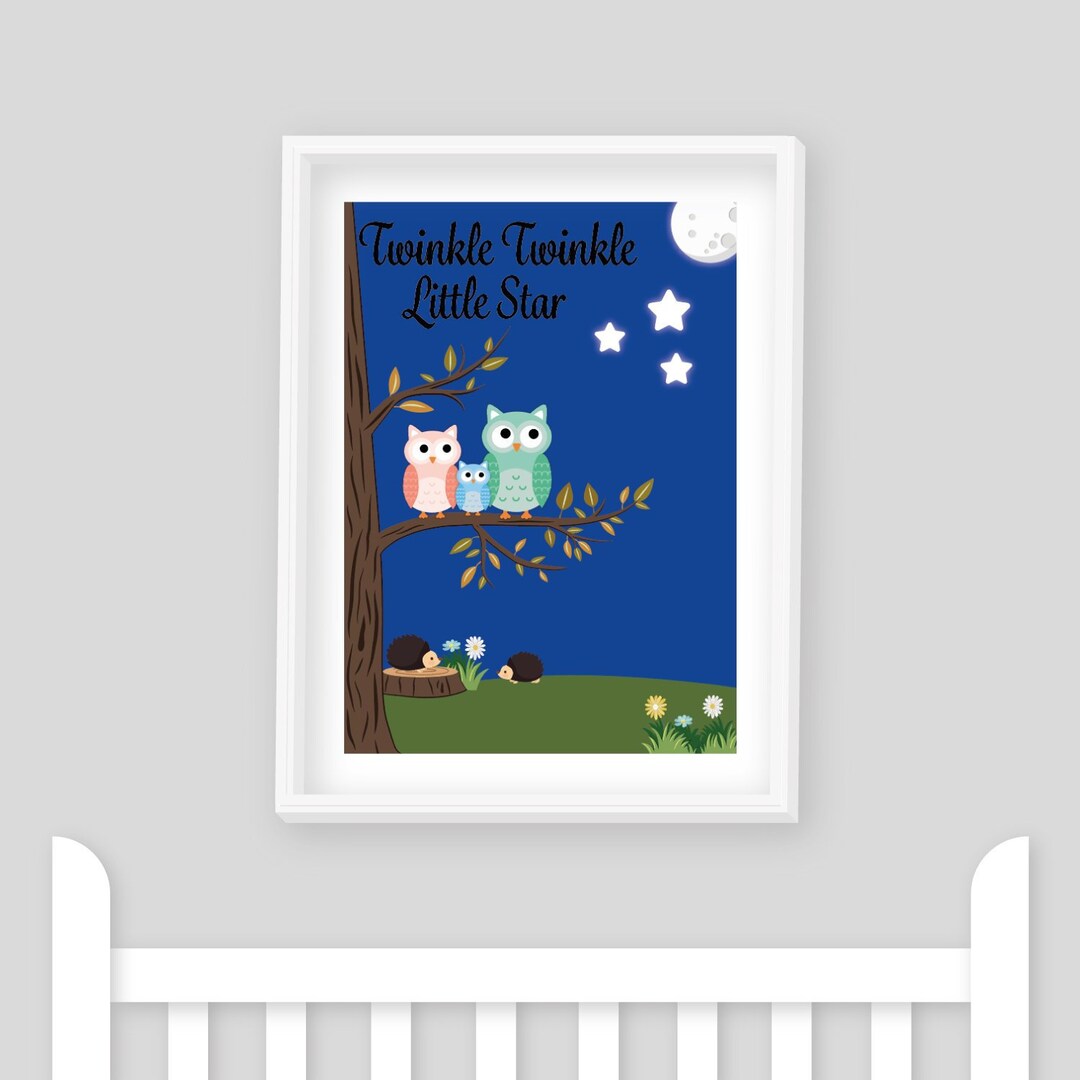 Twinkle Twinkle Little Star Print, Nursery Rhyme, Playroom Decor (A4 A3 ...