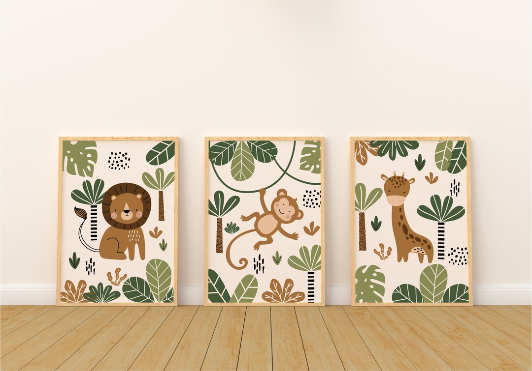 Nursery Prints Set of 3 | Animal Nursery Prints | Safari Nursery Prints ...