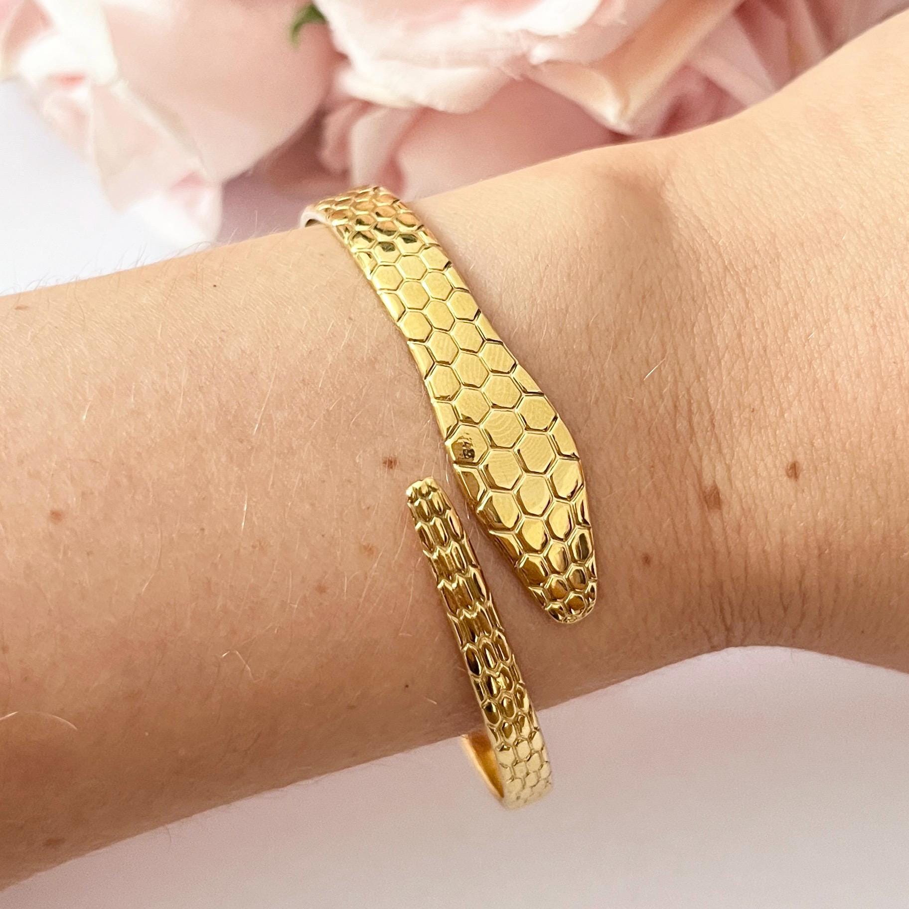 Bracelet Serpent Rigide Métal Doré - Modèle CH282, Occasion Bon état