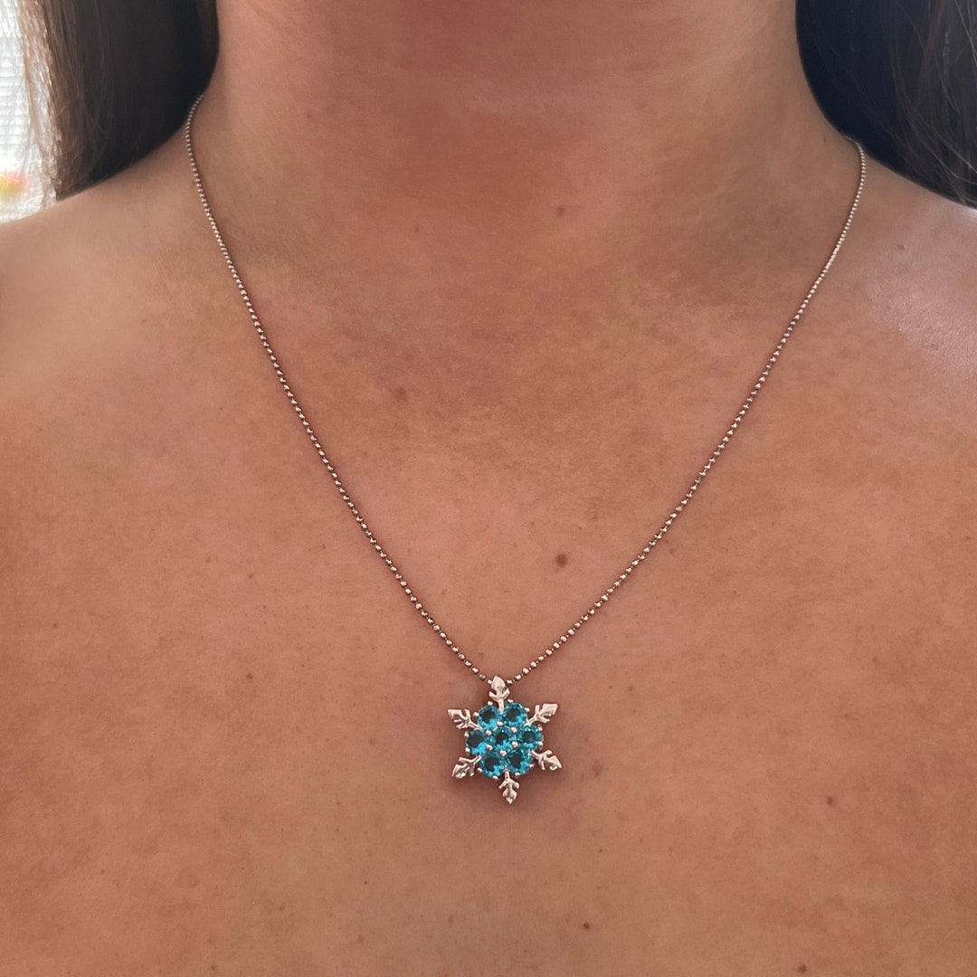 EUDORA Harmony Ball Collana con Fiocco di Neve in Argento Sterling 925 per Donna, Delicato Ciondolo con Fiocco di Neve Regalo di Gioielli Invernali per Mamma Moglie, Catena in Argento da 18