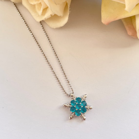 Collana di fiocchi di neve di natale in argento sterling