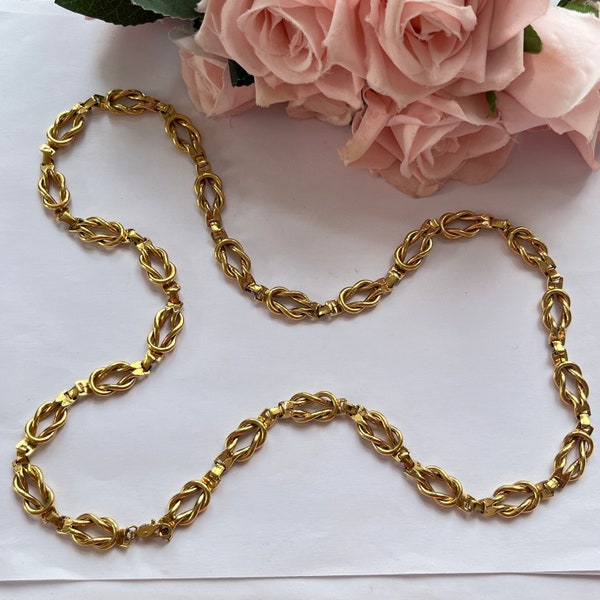 1980s Gold Plated Long Chain 30 Inch Necklace