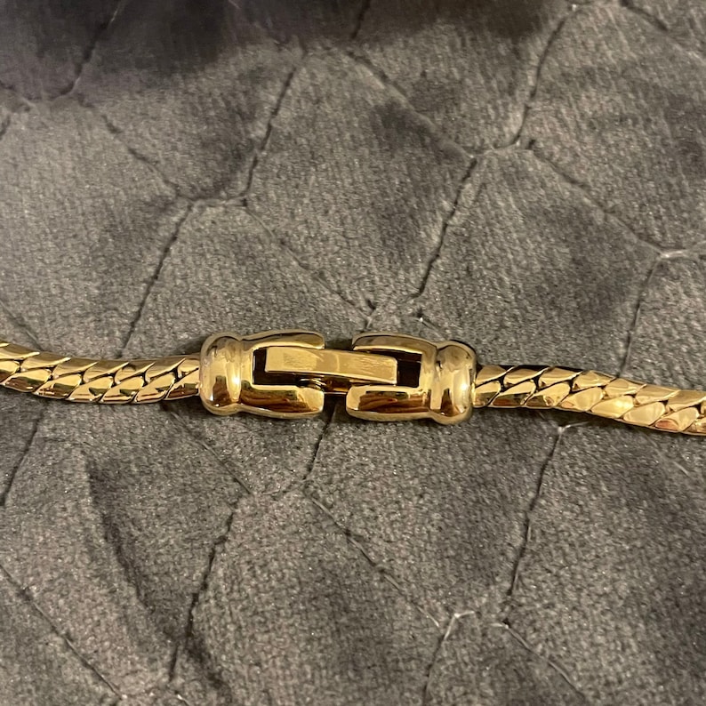 1980s Gilt and Black Enamel Power Dressing Collar Necklace