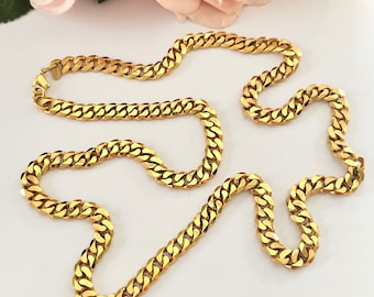 1980s Monet Gold Plated Long Curb Chain 30 inch Necklace