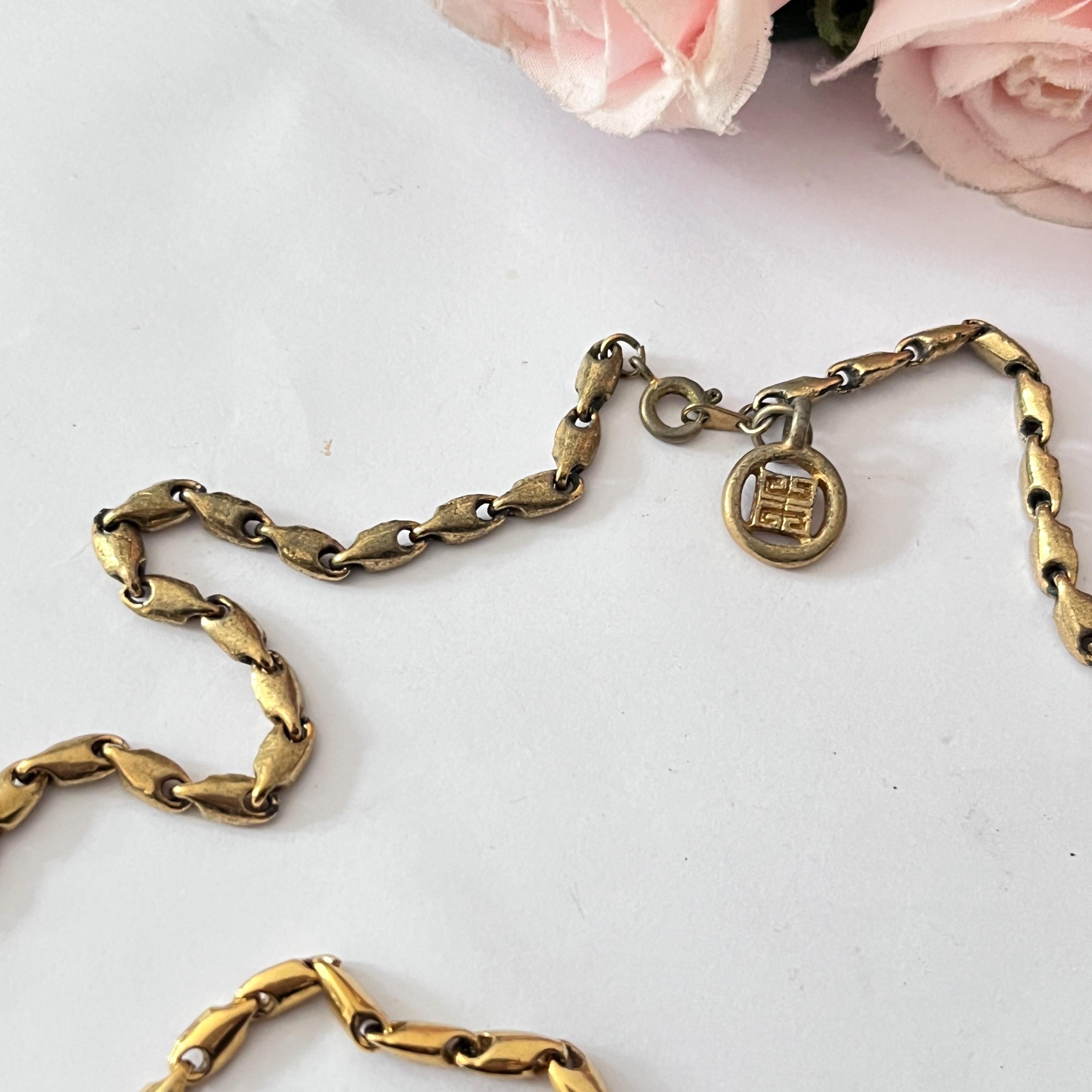 アクセサリー 80s vintage GIVENCHY gold necklace 1980s Givenchy Gold Plated Chain 24 Inch Necklace - Etsy
