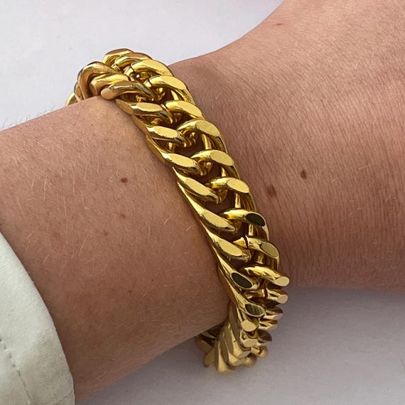 Gorgeous 1980s Gold Plated Chain Bracelet 8.5 Inch - Etsy Gorgeous 1980s Gold Plated Chain Bracelet 8.5 Inch - Etsy