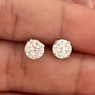 Orecchini Argento 925 Con Zirconi Cubici Colore Citrino 8mm: Eleganza Classica E Brillante