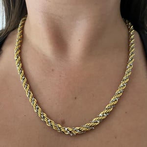 モネ 1980年代 ゴールド＆シルバートーン ロープチェーンネックレス