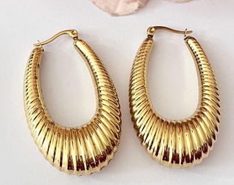 Vintage 14k vergulde grote statement steekoorbellen
