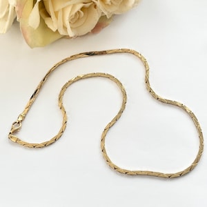 1980s Gold Plated 20 Inch Chain Statement Necklace