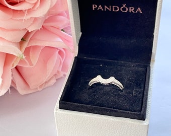 Pandora Sterling Silver Cubic Zirconia Bling Ring With Box UK Size: M 1/2