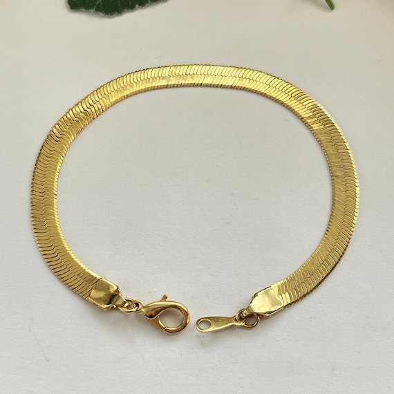 Gorgeous 1980s Gold Plated Chain Bracelet 7.75 In… - image 1