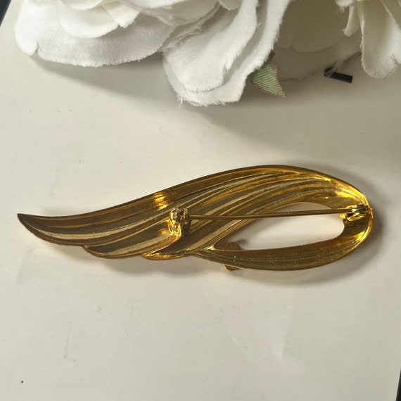 1980s Sparkly Diamanté Gold Plated Brooch - image 3