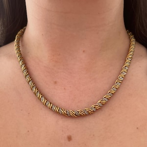Monet 1980s Silver And Gold Plated 18 Inch Chain Necklace