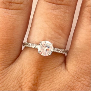 Statement Sterling Silver Cubic Zirconia Bling Ring UK Size: M 1/2
