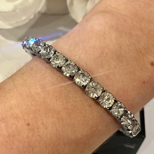 1950s Sparkly Diamanté Bling Cuff Bracelet Bangle