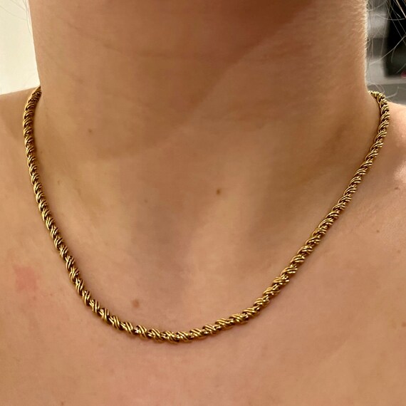 1980s Monet Gold Plated Rope Chain 