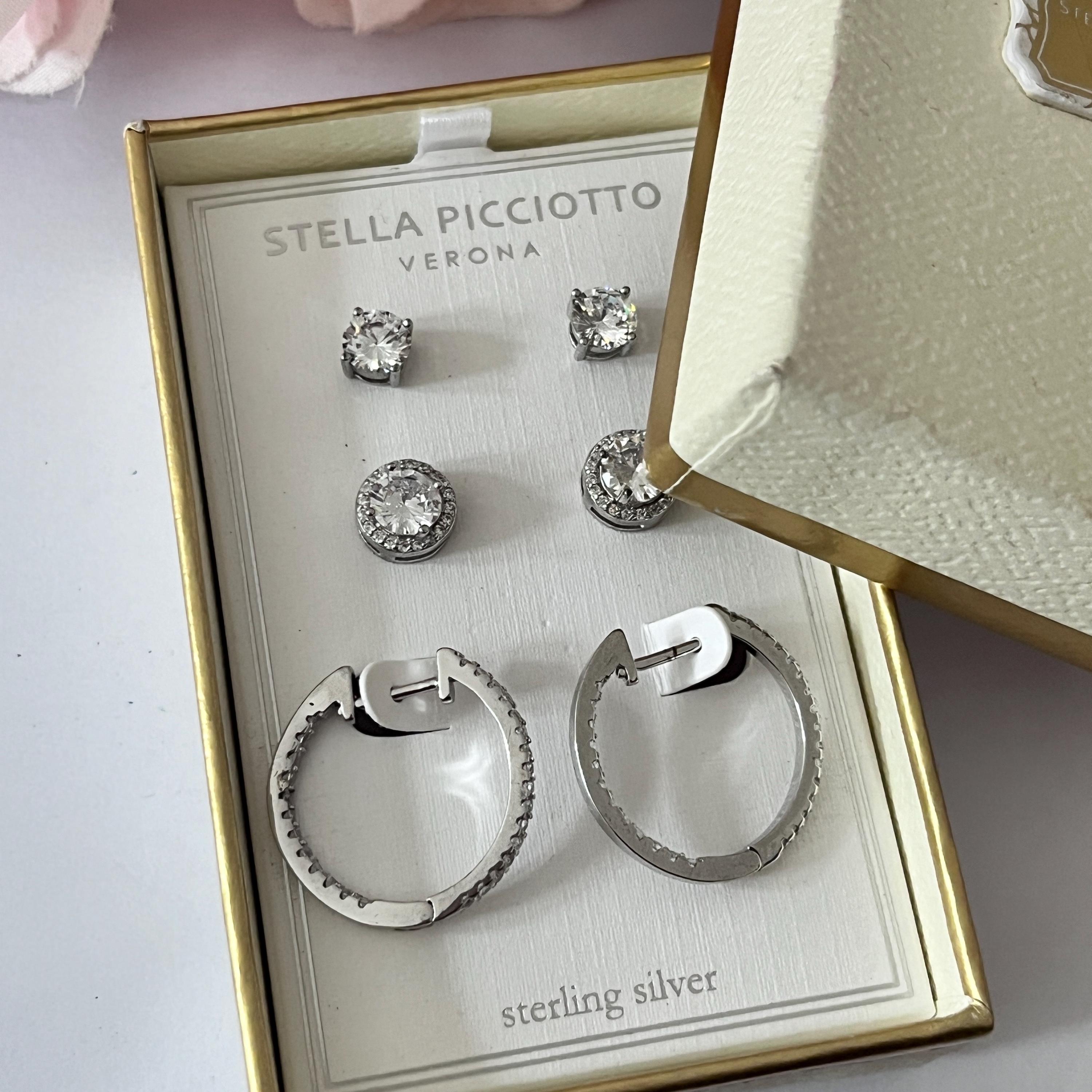 Oivzziy Orecchini a cerchio piccoli da donna in argento sterling 925, cerchi a cerniera huggie a forma di stella creati con cristalli austriaci e zirconia cubica