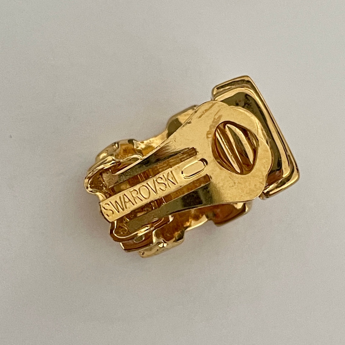 1990s Swarovski Gold Plated Swan Mark Sparkly Crystal Clip on Etsy UK