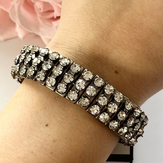 1950s Sparkly Diamant Expandable Cuff Bracelet Etsy