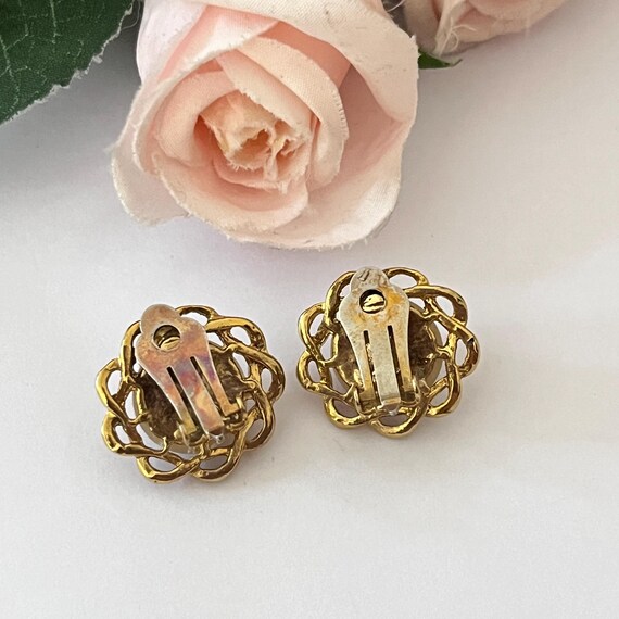 Boucles D'oreilles Vintage Clips Perle – Doré à L'or Fin – Créateur – Paire Ancienne