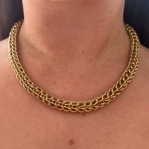 1980s Gold Plated Chain Statement Necklace