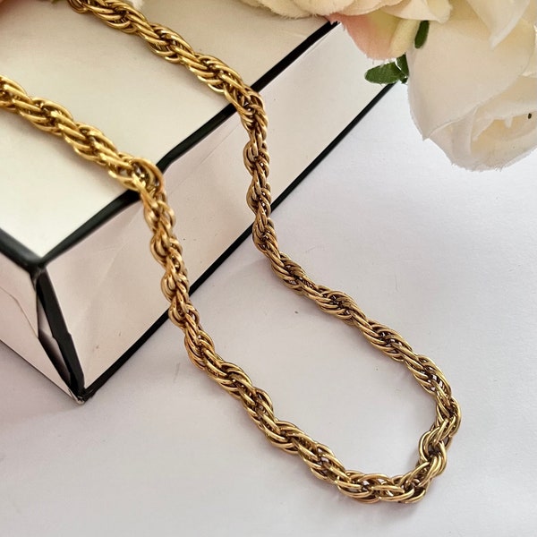 1980s Vendome Gold Plated Chain Necklace