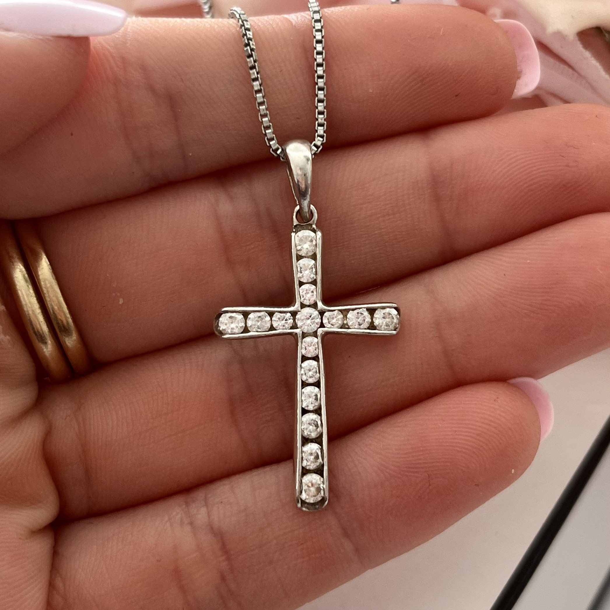 LuxLab Grown Ruby & Diamond Cross Necklace, Sterling Silver - QVC.com
