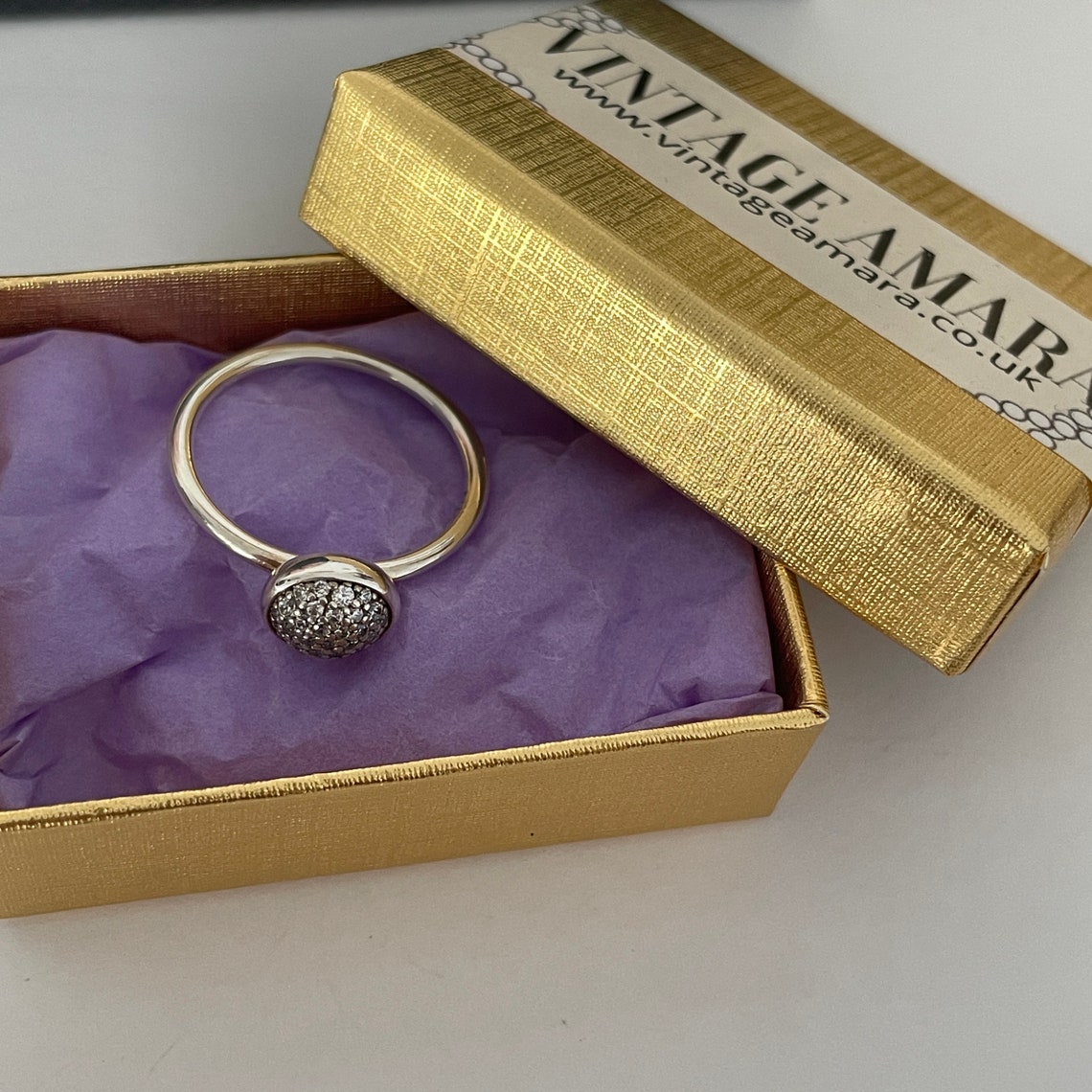 Pandora Ale Mark Sterling Silver Bling Ring UK Size Q 1/2 Etsy