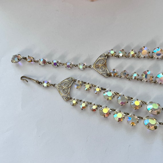 1950s Aurora Borealis Beaded Statement Multistran… - image 3