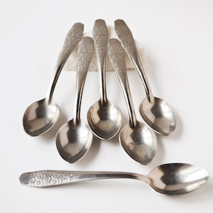 Coffee spoon set of 6 from Ukraine, Vintage miniature small spoons, Tea accessories