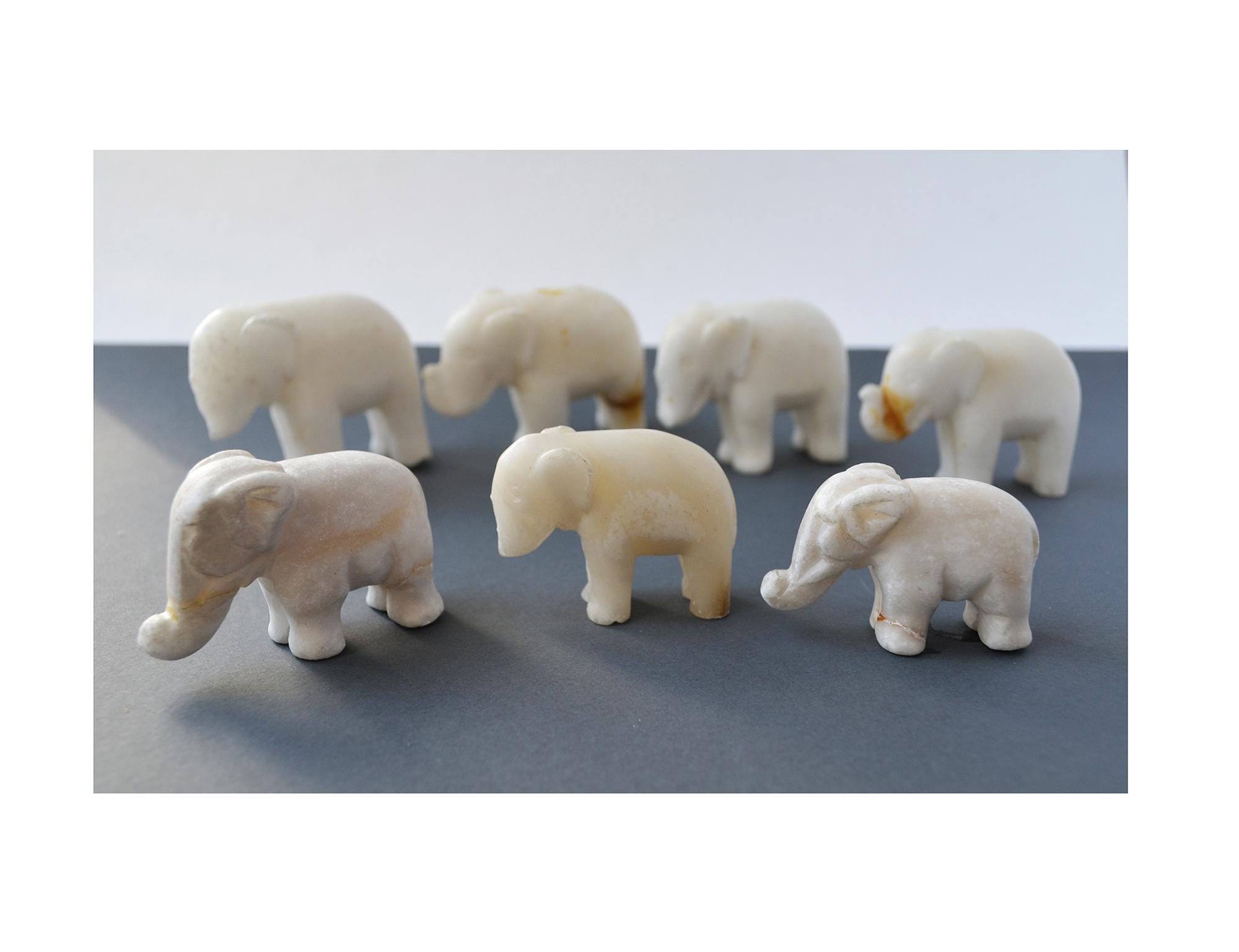 修復、大理石の象の置物、7個セット - Etsy 日本